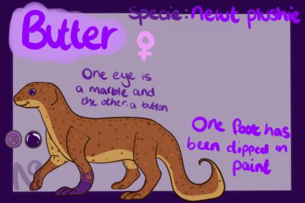 New character, Butter the newt plush