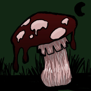 inky red mushroom