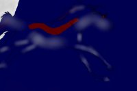 Ghostly horse, blends in with night sky, only give away is..